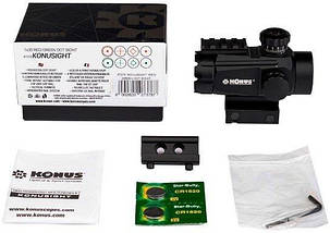 Коліматорний приціл Konus Konusight 1x35 Red/Green Dot, фото 5