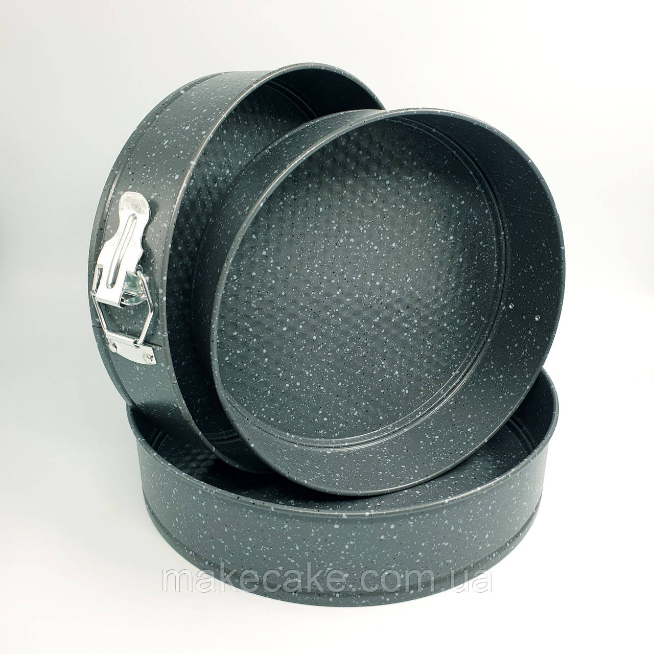 Набір залізних роз'ємних круглих форм з антипригарним покриттям — 3 шт., фото 1
