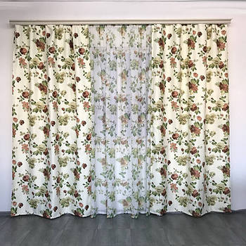 Тюлі і штори в спальню, Коричневі  ALBO (SHT-M822-3)