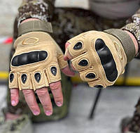Перчатки тактические Oakley беспалые, армейские, размер L, песочные, производитель Турция