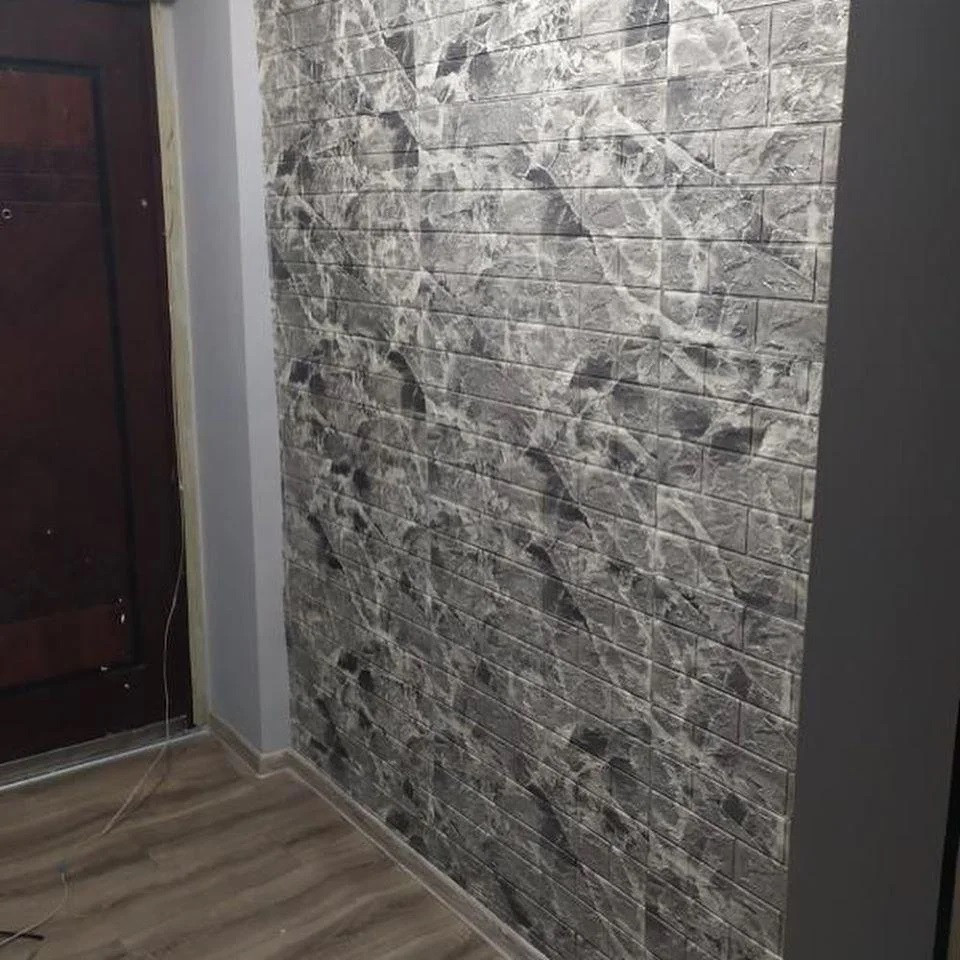 Lb 3Д панель стеновая самоклеющаяся для кухни декор 3D мягкие обои для стен под кирпич черный мрамор - фото 6 - id-p1585071018
