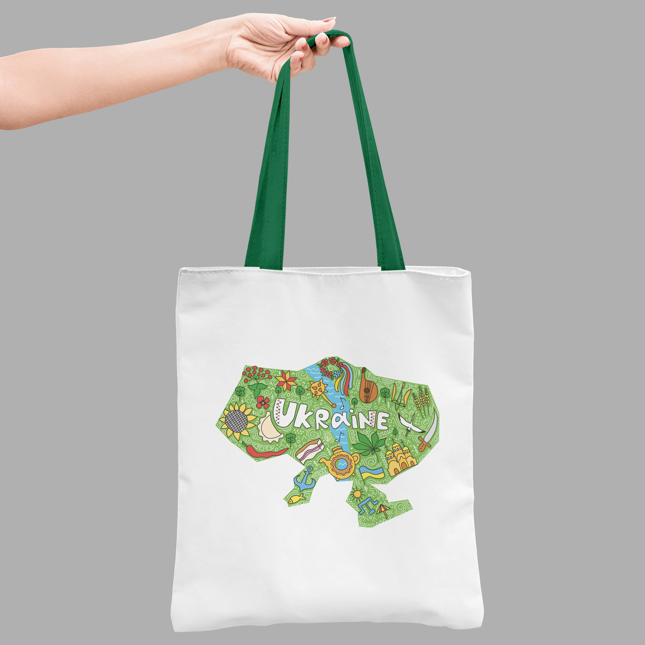 Екосумка шопер 35*38,5 см з мапою України, фото 1