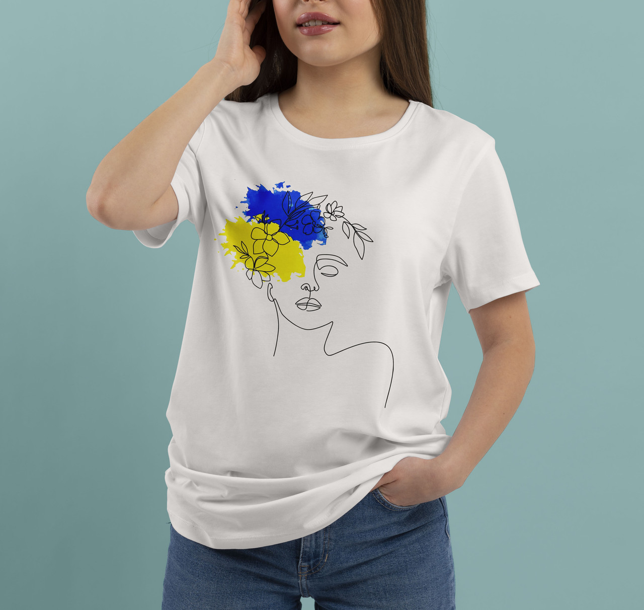 Футболка з принтом Українка 2, фото 1