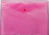 Папка-конверт BUROMAX на кнопке А5 прозрачная Розовая арт. BM.3936-10
