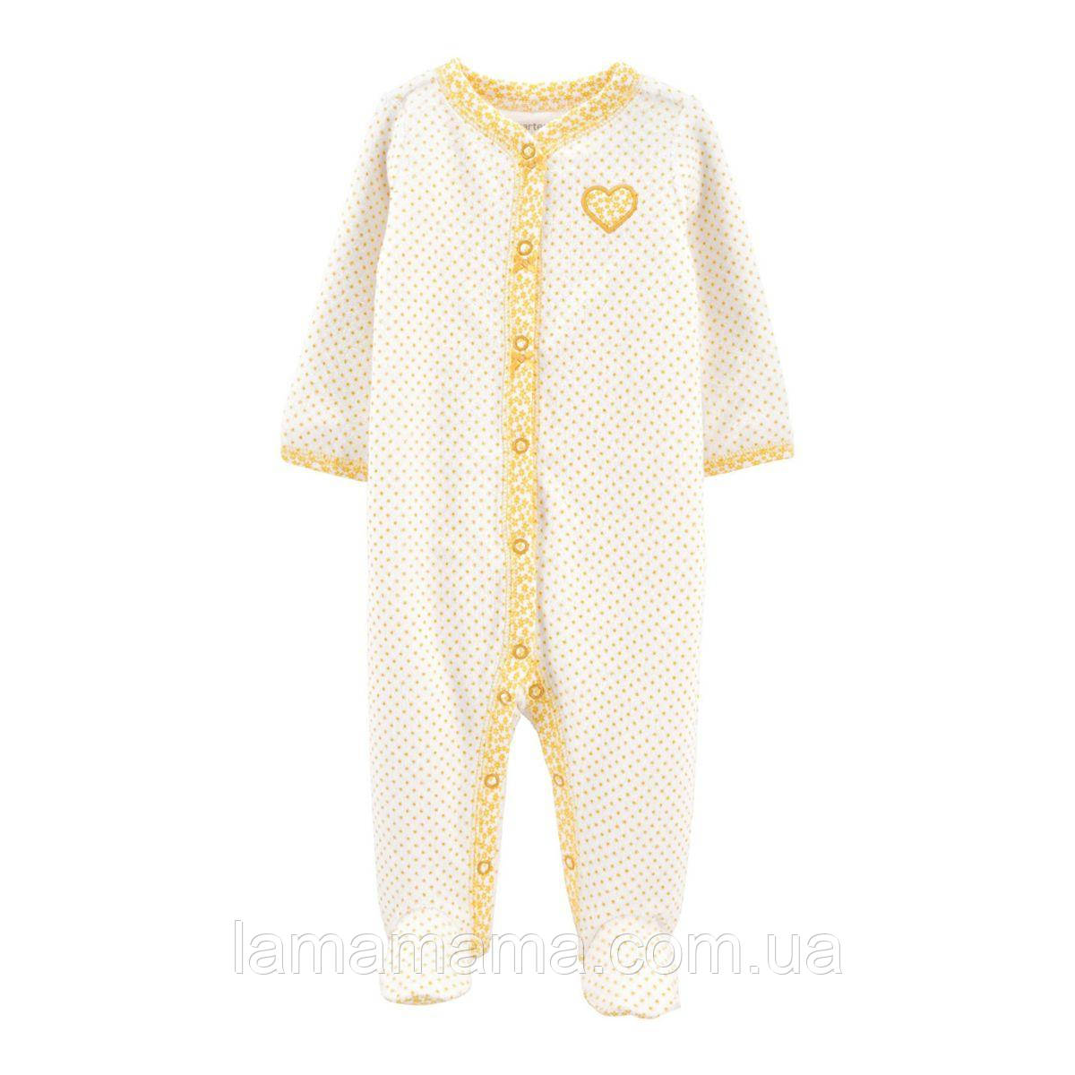 Махровий сліп чоловічок Серце Картерс NB (50-55 см, 2.2-3.6 кг), фото 1