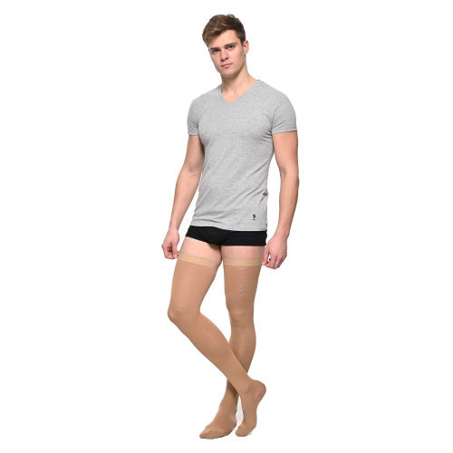 Чулки компрессионные мужские, открытый носок, 2 класс, черные (рост 180-195). COMFORT. Арт.420-231, фото 1