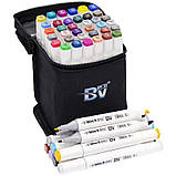 Набір скетч-маркерів 36 кольорів, у сумці / Набір двосторонніх фломастерів / BV820-36, фото 4