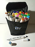 Набір скетч-маркерів 24 кольора, у сумці / Набір двосторонніх фломастерів / BV820-24, фото 2