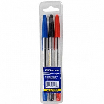 Набір кулькових ручок Buromax BM.8433 (тип "Корвіна"), 3 шт.