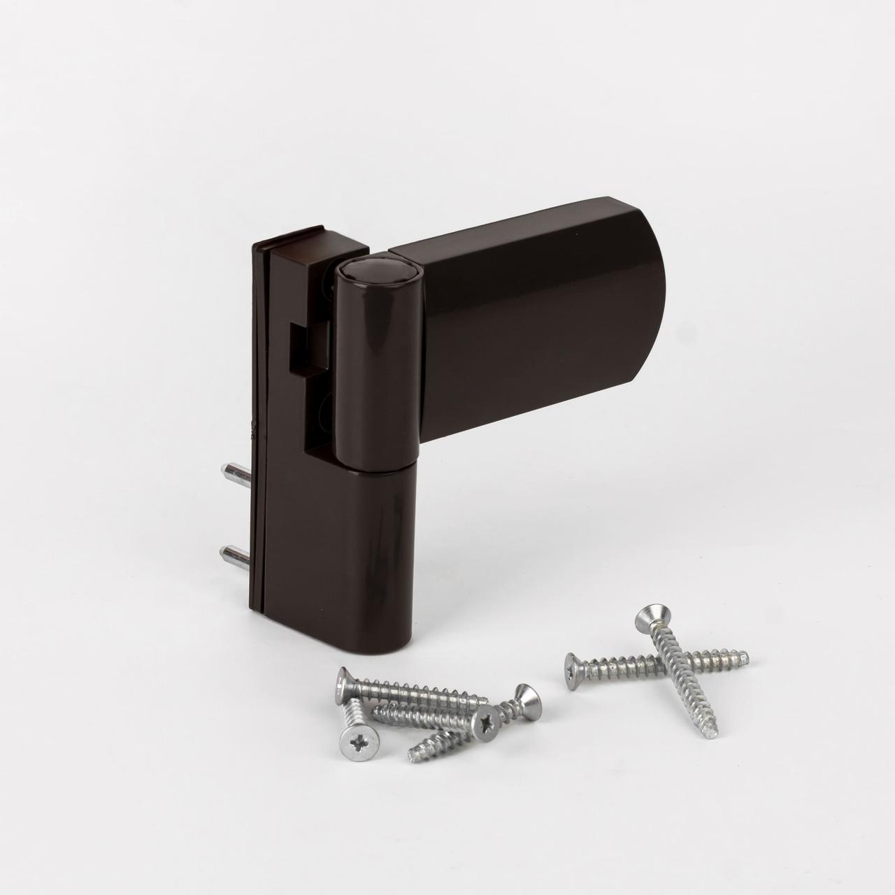 Петля дверна для пвх дверей універсальна АТ-27 Ral 8019 наплав 15-23,5 Коричнева, фото 1