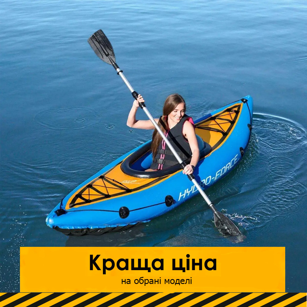 Човен-каяк надувний (весла, насос) Bestway 65115 Синій