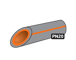 PPR Труба КР Чехія PN20 L = 2 м 20х3,4 (50 м/кулек)