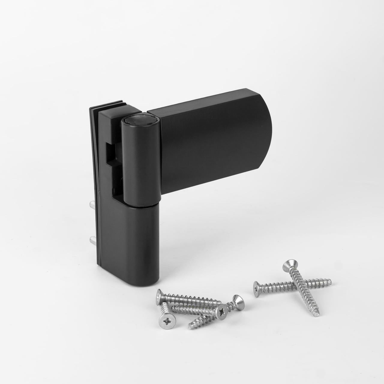 Дверна петля для пвх дверей універсальна АТ-27 Чорна Ral 9005 (наплав 15-23,5), фото 1