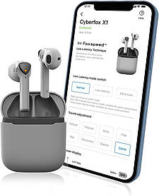 Бездротові ігрові навушники Flydigi TWS CyberFox X1 геймерські вкладиші ганітура з режимом низької затримки