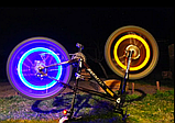 Неонова підсвітка коліс на ніпель і золотник. Жовтогар (жовта). 1уп.=2 шт. (батарейки в комплекті), фото 3
