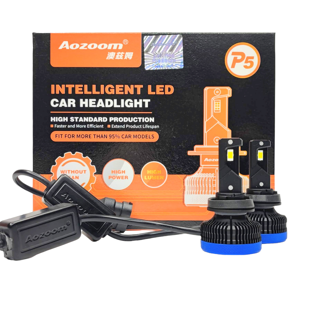 Автолампи LED світлодіодні Aozoom ALH-02-02 H11 H8 H9 H16 40Вт 9600Лм 12В 6000K