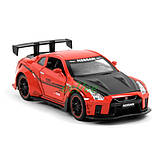Машинка Nissan GTR R35 моделька іграшка металева колекційна 15 см Червоний (59578), фото 5