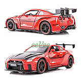 Машинка Nissan GTR R35 моделька іграшка металева колекційна 15 см Червоний (59578), фото 7