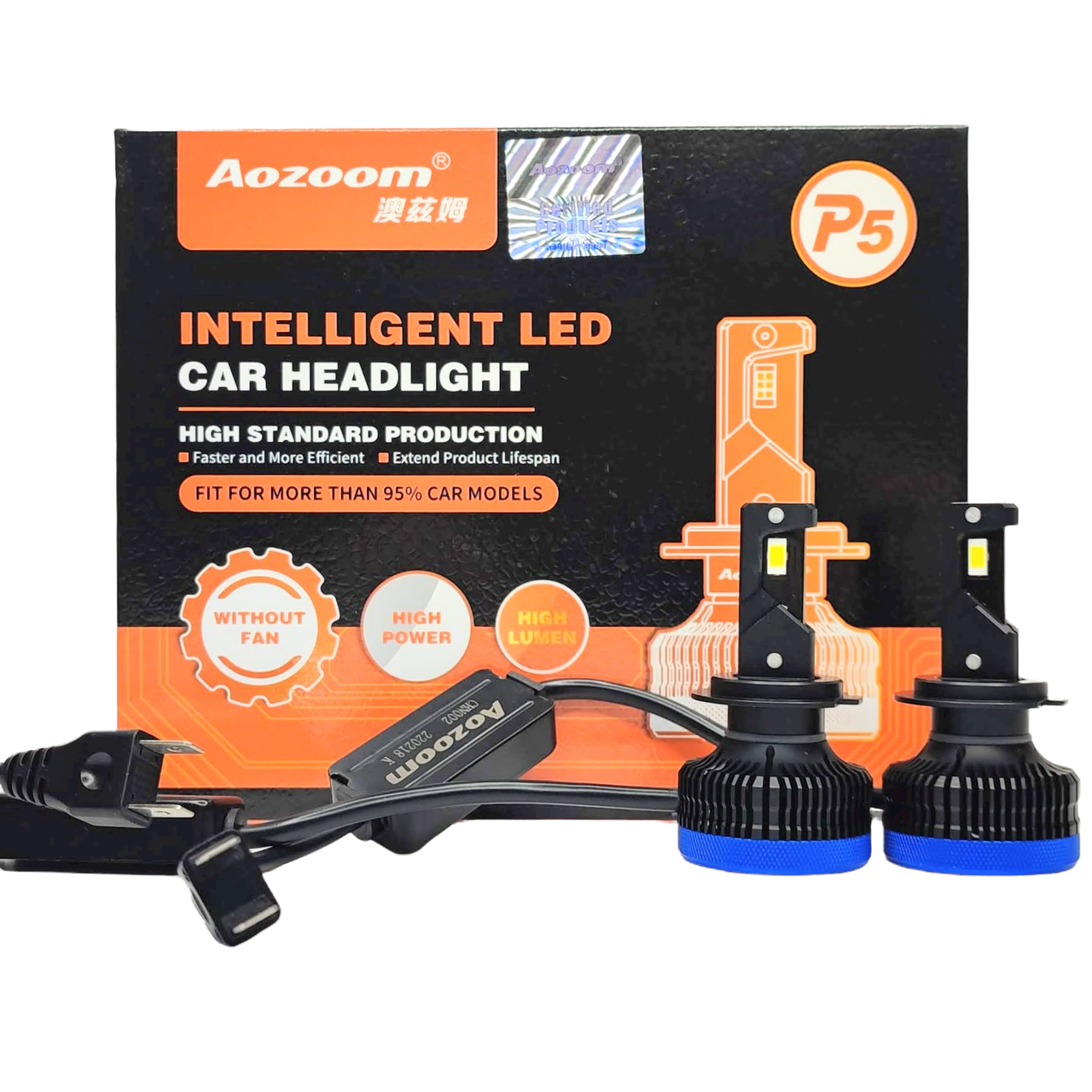 Автолампи LED світлодіодні Aozoom ALH-02-02 H7 40Вт 9600Лм 12В 6000K