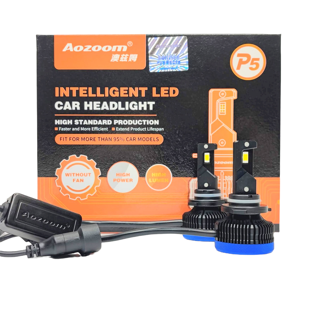 Автолампи LED світлодіодні Aozoom ALH-02-02 HB3 9005 40Вт 9600Лм 12В 6000K