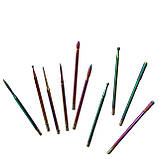 Набір кольорових алмазних насадок-фрез для фрезера, для манікюру та педикюру, 10 шт./уп., фото 3