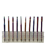 Набір кольорових алмазних насадок-фрез для фрезера, для манікюру та педикюру, 10 шт./уп., фото 2