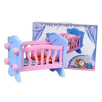 Кровать для кукол с матрасом, подушкой и одеялом 25x31x42 см. Технок 140459