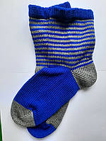 Жіночі в'язані шкарпетки, ручної роботи, колір сірий+неон , розмір 36-41
