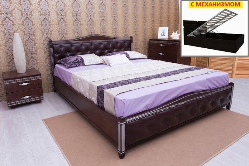 Ліжко Прованс ромб патина з підйомною рамою 1600*2000 венге, фото 1