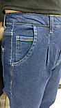 Джинси жіночі МОМ утеплені байкою щільні зима 38 сині, фото 8