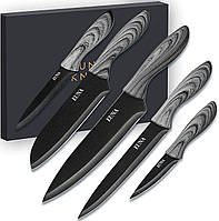 Набор кухонных ножей EUNA из 5 шт. разных размеров, [сверхострые] кухонные ножи шеф-повара с ножнами