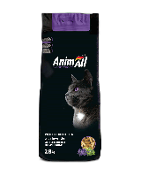 Древесный наполнитель AnimAll для котов, с ароматом лаванды, 2.8 кг