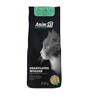 Древесный наполнитель AnimAll для котов, с ароматом мяты, 2.8 кг