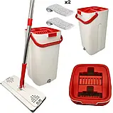 Швабра з відром 6 л Scratch Cleaning Mop зі складаною ручкою та системою віджимання насадки мікрофібри, фото 3