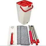 Швабра з відром 6 л Scratch Cleaning Mop зі складаною ручкою та системою віджимання насадки мікрофібри, фото 4