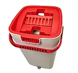 Швабра з відром 6 л Scratch Cleaning Mop зі складаною ручкою та системою віджимання насадки мікрофібри, фото 6