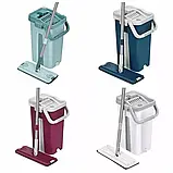 Швабра з відром 9 л Scratch Cleaning Mop зі складаною ручкою та системою віджимання насадки мікрофібри, фото 10