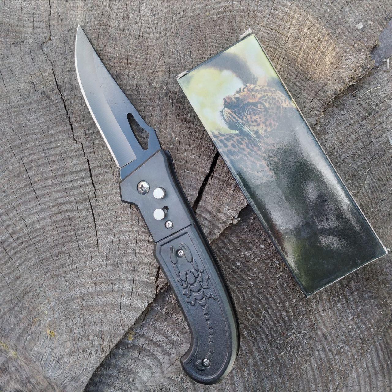 Ніж викидной Е192 "Чорний Скорпіон" (Відеоогляд)