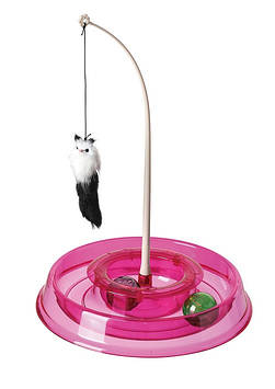 Іграшка для кота AnimAll CrazZzy трек з м&apos;ячем і мишкою, колір рожевий