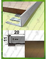 Г-образный гибкий профиль для плитки АПГ 10 2.7м Бронза матовая