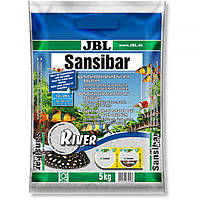 Светлый мелкий донный грунт с чёрными камешками JBL Sansibar River, 5 кг