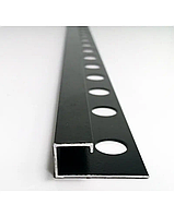 П-образный квадратный профиль для плитки Квадро ТК 10 2.7м Черный