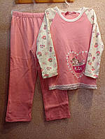Детская пижама для девочки ELLEN розовая с принтом 005\001