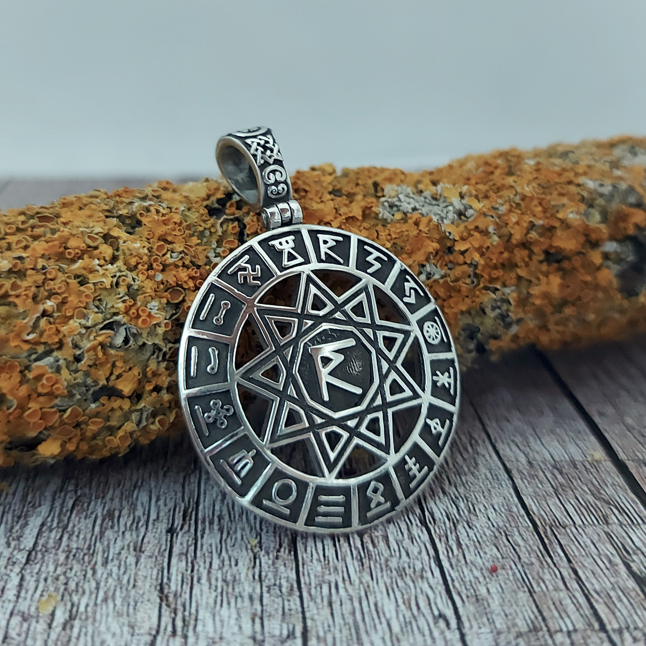 Свароже Коло, Чертог Дажбог Раса кулон оберіг амулет талісман, Срібло 925, Золото 585/750