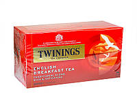 Чай черный Twinings English Breakfast в пакетиках, 50 г (25шт*2г) (070177010775)