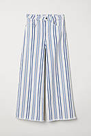 Саржеві штани до щиколотки джинси білі, блакитні кюлоти 34/4 H&M 0655967001