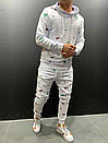 Спортивний костюм чоловічий весна-осінь білий з капюшоном з принтом 2Y Premium, фото 3