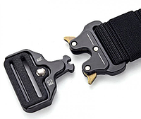 Тактический ремень ЗСУ с металлической пряжкой кобра для повседневного ношения, чёрный, SL4