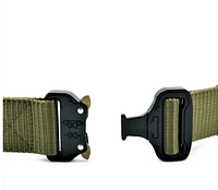 Тактичний ремінь ЗСУ із металевою пряжкою кобра для повсякденного носіння, оливковий, GS1
