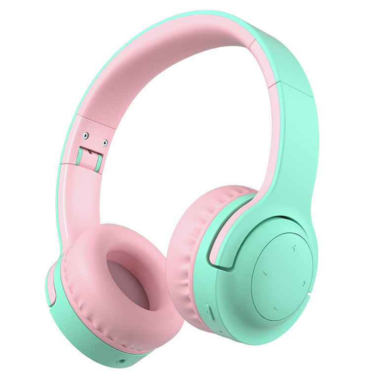 Дитячі бездротові Bluetooth-навушники з мікрофоном і обмеженням гучності Picun E3 Mint Green